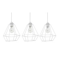 Lampa Wisząca ALMA Biały Metalowy Klosz 3xE27