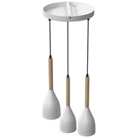 Lampa Wisząca MUZA Biały Brązowy Metalowy Klosz 3xE27