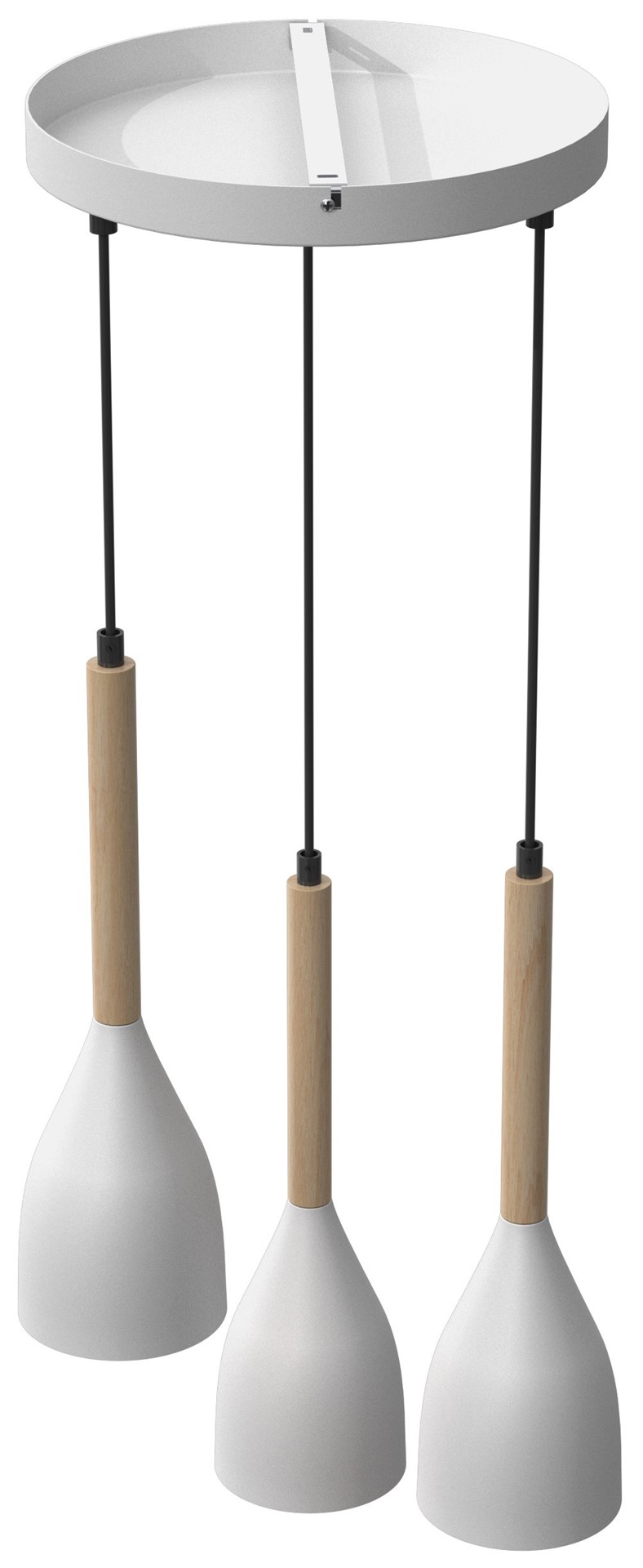 Lampa Wisząca MUZA Biały Brązowy Metalowy Klosz 3xE27