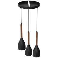 Lampa Wisząca MUZA Czarny Złoty Metalowy Klosz 3xE27 P