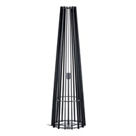 Lampa podłogowa stojąca 130 cm PLYWOOD Wykonana z drewnianej sklejki w kolorze czarnym oraz metalu, elegancka i stylowa lampa podłogowa w stylu BOHO lub RUSTYKALNYM