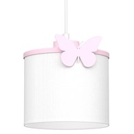 Lampa Wisząca SWEET Różowy Biały Abażur 1xE27 Motyl