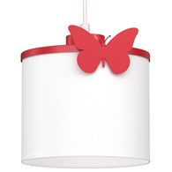 Lampa Wisząca SWEET Czerwony Biały Abażur 1xE27 Motyl