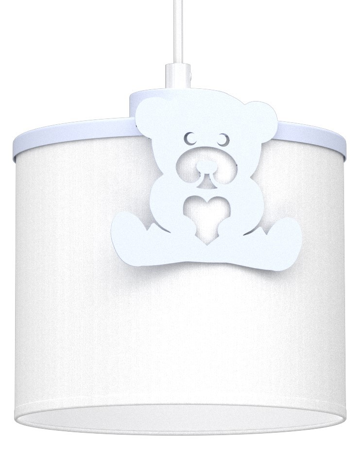 Lampa Wisząca SWEET Różowy Biały Abażur 1xE27 Miś