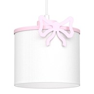 Lampa Wisząca SWEET Różowy Biały Abażur 1xE27 Kokarda