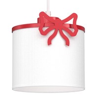 Lampa Wisząca SWEET Czerwony Biały Abażur 1xE27 Kokarda