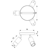 Lampa Sufitowa Spot LINK Beżowy 3xGU10 Plafon