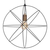 Lampa Wisząca GERID Czarny Złoty Metalowy Klosz 1xE27 45cm