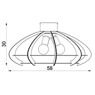Lampa Sufitowa OREBO Czarny Szary Sklejka 3xE27 58cm