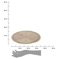 Podkładka na stół okrągła złota 35 cm Pleciona mata na stół ozdobiona frędzlami, wykonana z trwałego materiału, podkładka o średnicy 35 cm