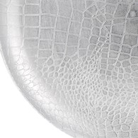Dekoracyjny talerz srebrny 33 cm Okrągły, elegancki talerz, dekoracyjna patera w kolorze srebrnym na przekąski, stroik, świece o średnicy 33 cm