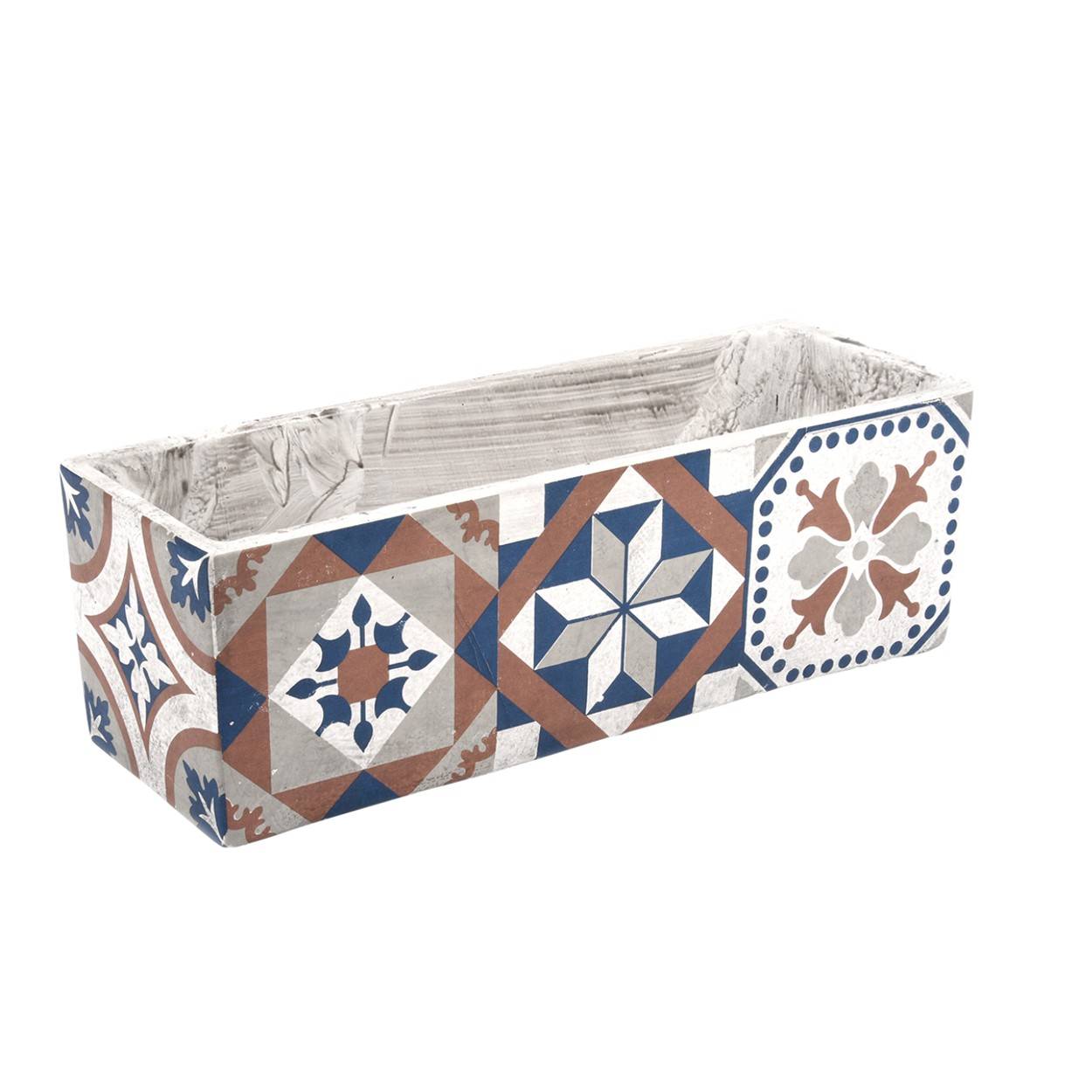 Podłużna doniczka Azulejos 39 cm