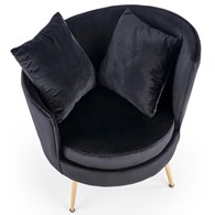 Fotel wypoczynkowy Almond Velvet Black Nogi ze stali chromowanej, obicie wykonane z wysokiej jakości welurowej tkaniny, stanowił będzie eleganckie uzupełnienie wystroju salonu lub sypialni