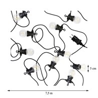 Lampki żarówki Led Party Bubble 10szt Girlanda świetlna w postaci 10 żarówek zasilana prądem, 7,5 m długości, klasa ochrony IP44, do dekoracji wnętrz, ogrodów, balkonów