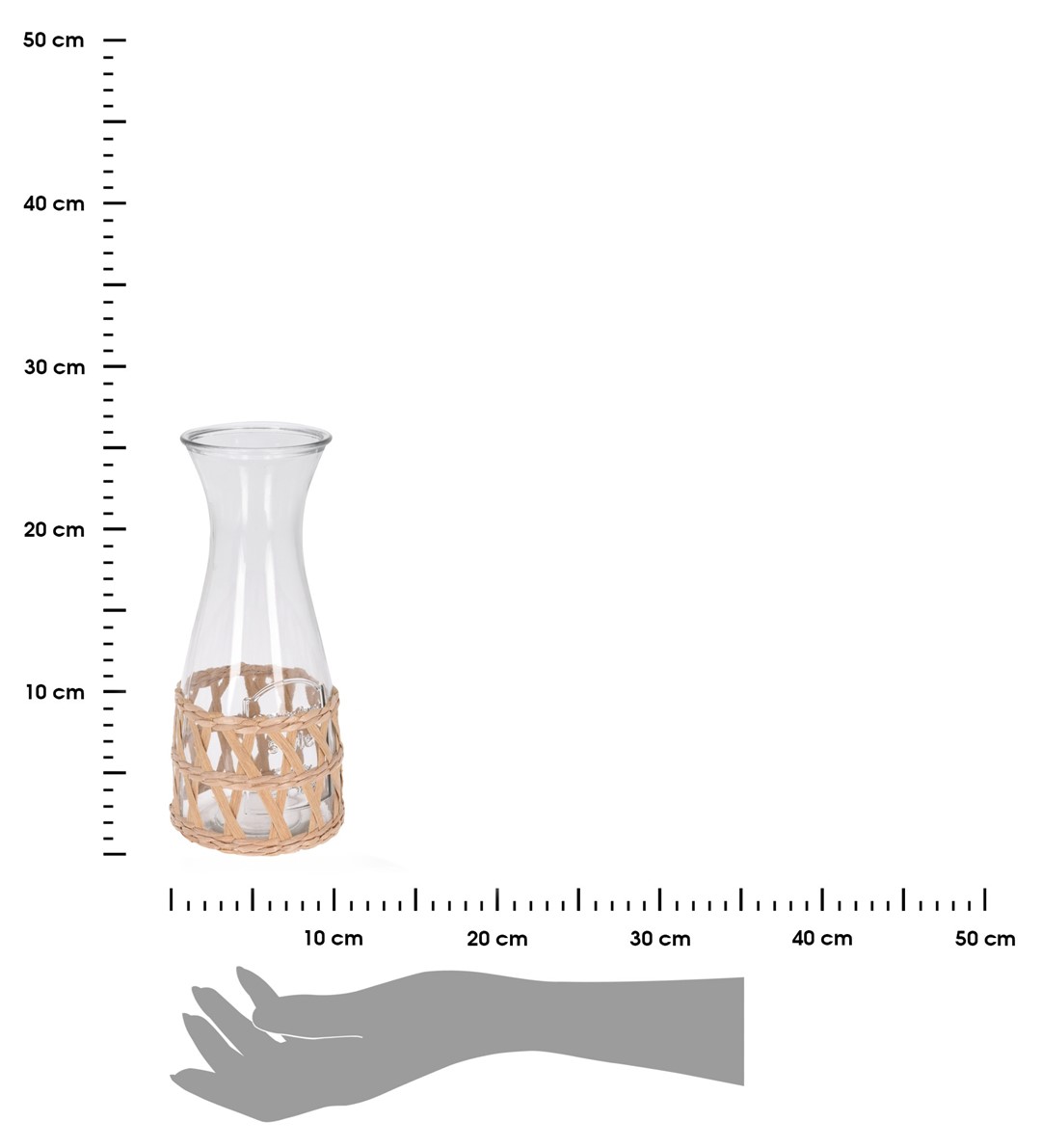 Karafka ze zdobieniem rattanowym 1,2 l