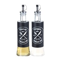 Butelka szklana na oliwę i ocet 2x300 ml Zestaw szklanych pojemników kuchennych z dozownikiem, na oliwę i ocet, w nowoczesnym designie, o pojemności 300 ml