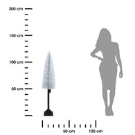 Drzewko świąteczne led 120 cm Ozdoba świąteczna, choinka w kształcie stożka w kolorze biało-zielonym, gałązki pokryte sztucznym śniegiem, 25 lampek led, o wymiarach: 120x23 cm