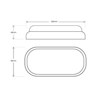 Oprawa sufitowa DAVO Owalna Czarna 8W LED 4000K IP64