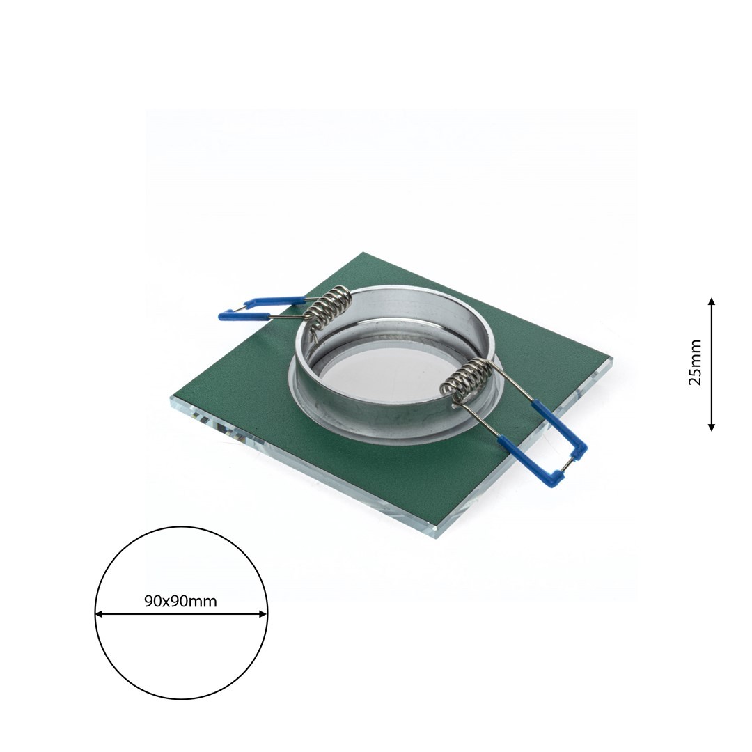 Kwadratowe Oczko Sufitowe Podtynkowe Białe Szklane 1xGU10 9cm  Bez Oprawki