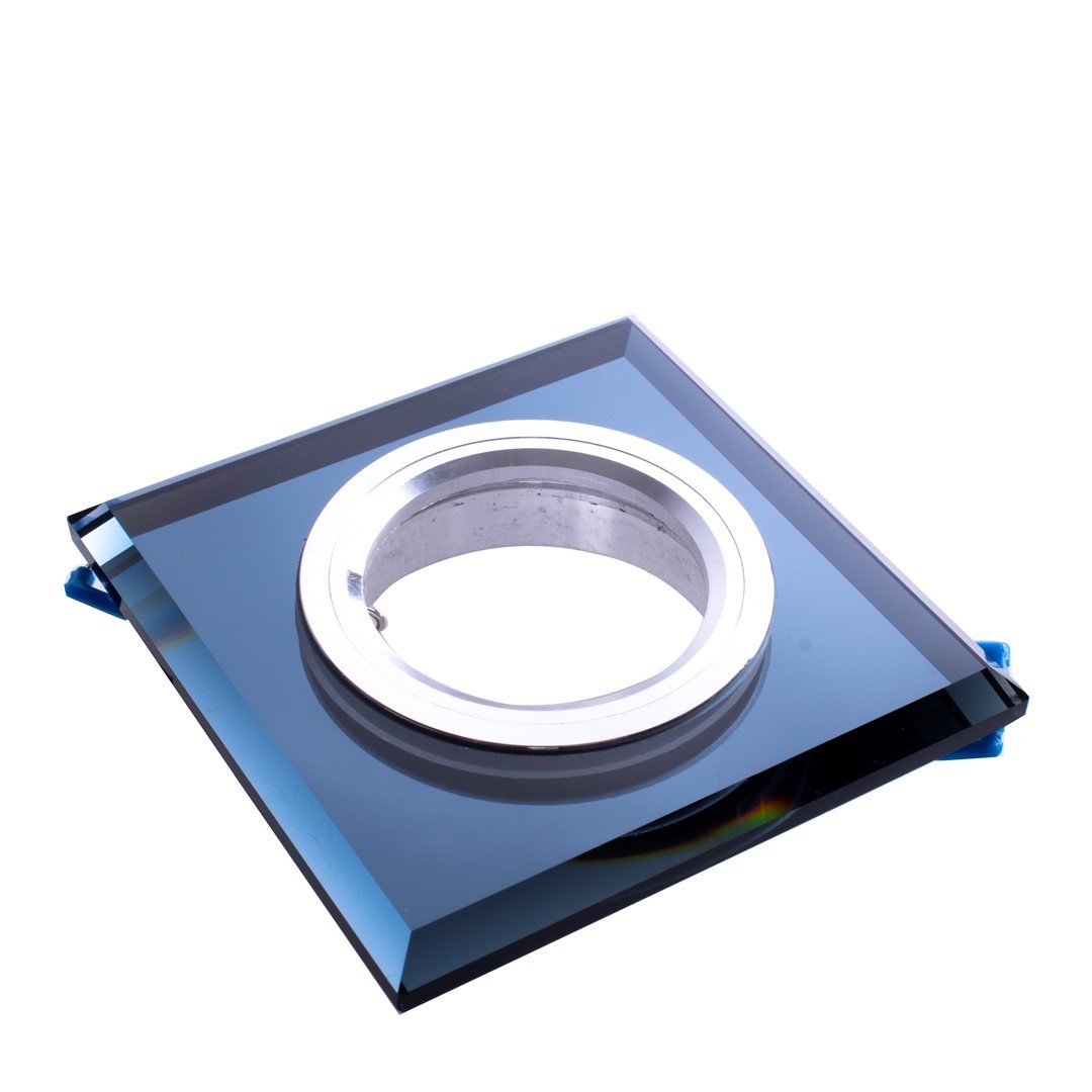 Kwadratowe Oczko Sufitowe Podtynkowe Czarne Szklane 1xGU10 9cm  Bez Oprawki