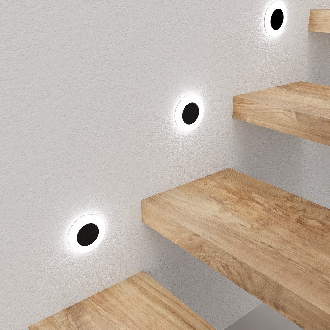 Oprawa Podtynkowa Schodowa OTI Czarny Barwa Neutralna 0,6W LED 7cm