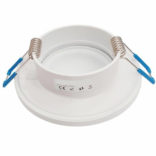 Okrągłe Oczko Sufitowe Podtynkowe Białe 1xGU10 8,5cm IP44 Bez Oprawki