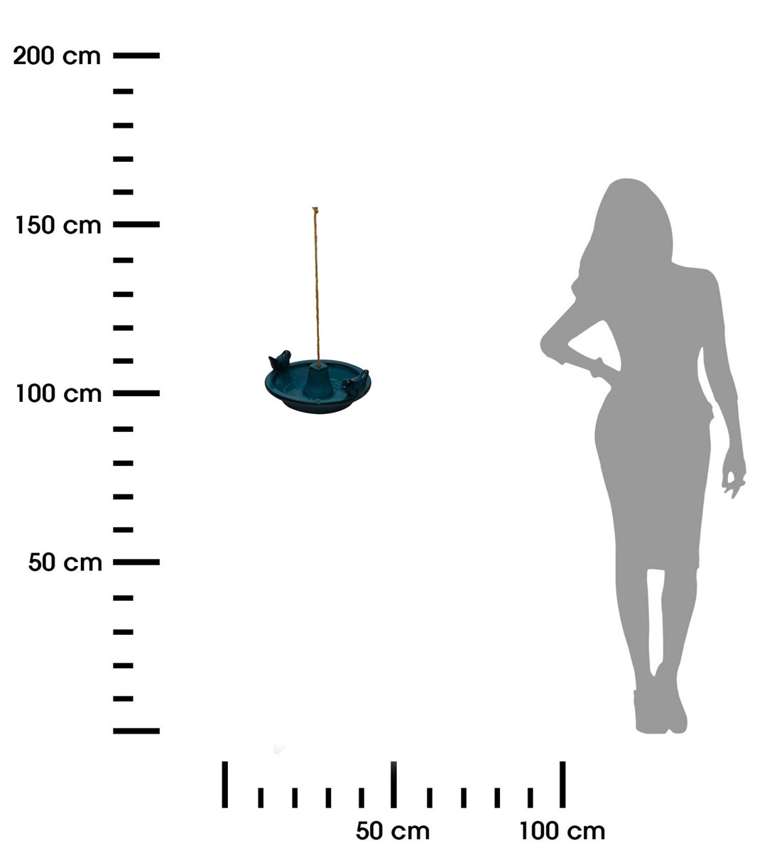 Wiszące poidełko dla ptaków niebieskie