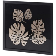 Tryptyk ścienny złote liście 32x32 cm