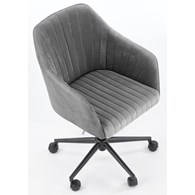 Fotel obrotowy Fresco Velvet popielaty Wyposażony w mechanizm podstawowy, obicie wykonane z wysokiej jakości welurowej tkaniny, fotel do samodzielnego montażu