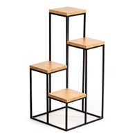 Kwietnik stojący KASKADA blat dąb MDF Wykonany z metalu oraz płyty MDF w kolorze Dąb Lancelot, solidny i solidny i modny stojak na kwiaty w stylu industrialnym lub LOFT 70 cm