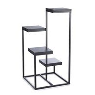 Kwietnik stojący KASKADA czarny LOFT Wykonany z metalu oraz płyty MDF w kolorze czarnym, solidny i modny stojak na kwiaty w stylu industrialnym lub LOFT 79 cm