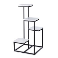 Kwietnik stojący KASKADA biały LOFT 79cm Wykonany z metalu oraz płyty MDF w kolorze białym, solidny i modny stojak na kwiaty w stylu industrialnym lub LOFT 79 cm