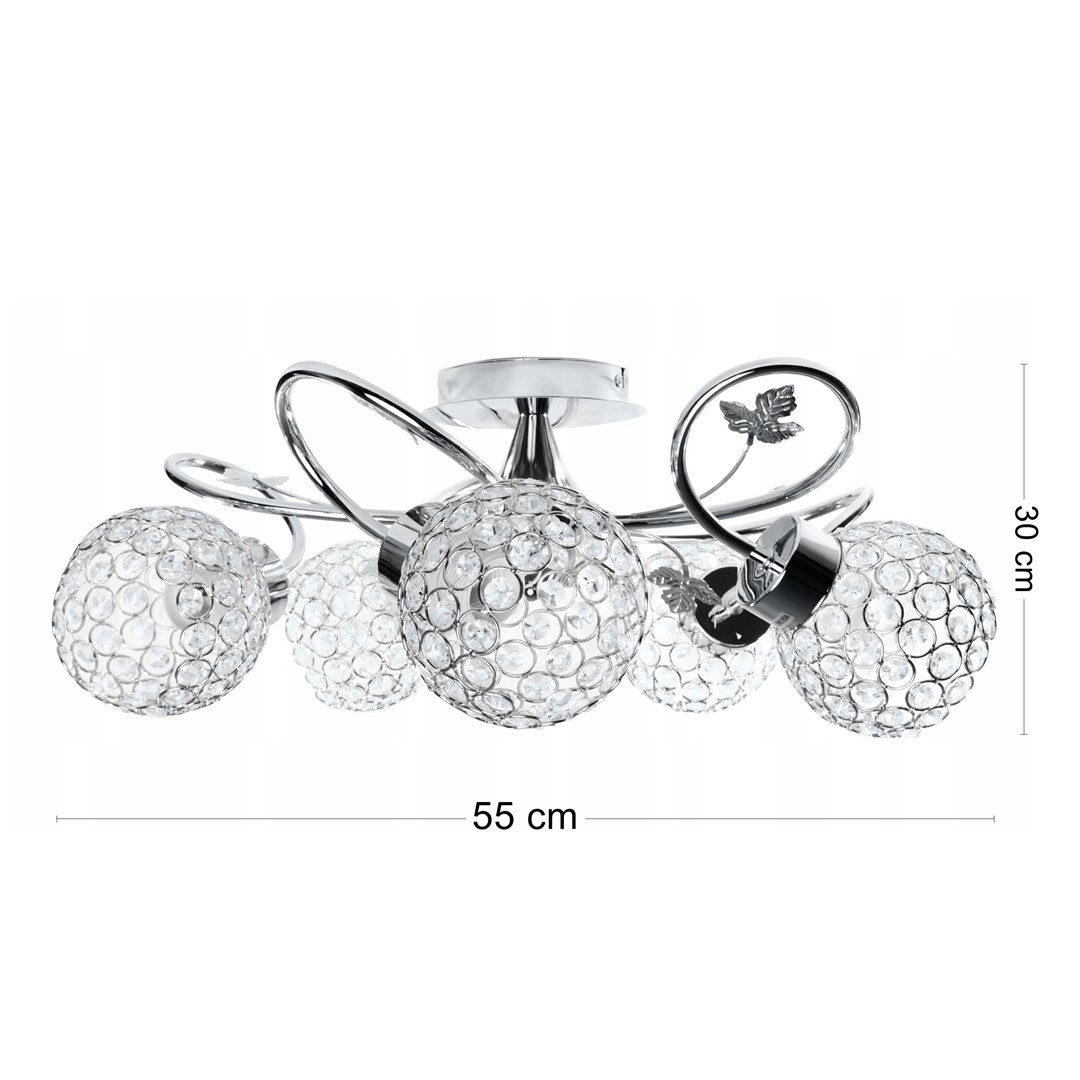 Plafon sufitowy kryształowy Crystal II 5xE27