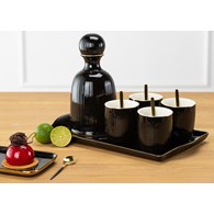 Karafka Kendi Black Gold          Stylowa ceramiczna karafka ze złotą obwódką