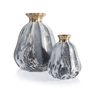 Wazon Liam Marbling Gold 21 cm Elegancki wazon w odcieniach szarości i bieli z dodatkiem złota, nietuzinkowa dekoracja do salonu.