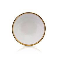 Talerz głęboki Lissa White Gold 20 cm Talerz głęboki wykonany z ceramiki w kolorze białym, wykończony złotą farbą. Średnica naczynia wynosi 20 cm