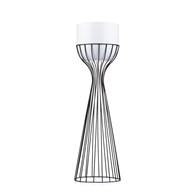 Nowoczesny kwietnik czarno biały 68 cm Wykonany z metalu, stojak na rośliny w ciekawym design, czarny stelaż i biała osłonka w stylu LOFT
