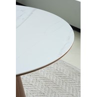 Stół RILEY 120 cm okrągły marmur orzech