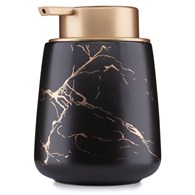 Komplet łazienkowy Sally Black Gold 3 elWykonany z ceramiki w kolorze czarno złotego marmuru. Zestaw zawiera dozownik do mydła, kubek na szczoteczki do zębow oraz podkładkę pod mydło.