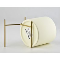 Doniczka na stojaku Neva Basic Beige Minimalistyczna, beżowa doniczka, wykonana z ceramiki, stojak metalowy, wysokość całkowita 12 cm
