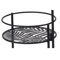 Kwietnik metalowy stojący na 3 kwiaty Stojak metalowy na kwiaty w kolorze czarnym, składany, do wnętrz, na balkon, taras o wymiarach: 49,5x64 cm