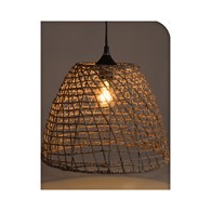 Lampa sufitowa pleciona Boho 35x29 cm Druciany klosz opleciony naturalnym materiałem z trawy morskiej, długość przewodu 90 cm, minimalistyczny i elegancki design