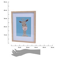 Obrazek do pokoju dziecka żyrafa Dekoracja ścienna z mdf, obrazek do pokoju dziecięcego z motywem zwierzęcym z efektem passe-partout o wymiarach: 38x30x3 cm