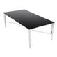 Stolik kawowy Rays Silver Black Wykonany ze stali nierdzewnej w kolorze srebrnym, wymiary 130x70x45 cm, blat z hartowanego szkła o czarnej barwie