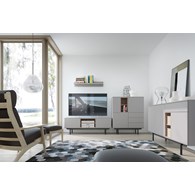 Półka ścienna INOX IP90 szara Nowoczesna półka ścienna, w stylu industrialnym, z płyty meblowej Jackson Hickory, szara.