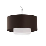 Lampa Wisząca AVEO Brązowy Biały Abażur Szklany Klosz 1xE27 35 cm