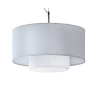 Lampa Wisząca AVEO Srebrny Biały Abażur Szklany Klosz 1xE27 35 cm