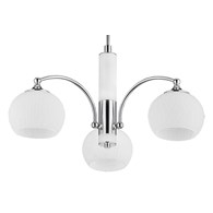 Lampa Sufitowa LARGO Srebrny Biały Szklane Klosze 3xE27