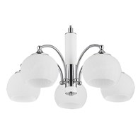 Lampa Sufitowa LARGO Srebrny Biały Szklane Klosze 5xE27