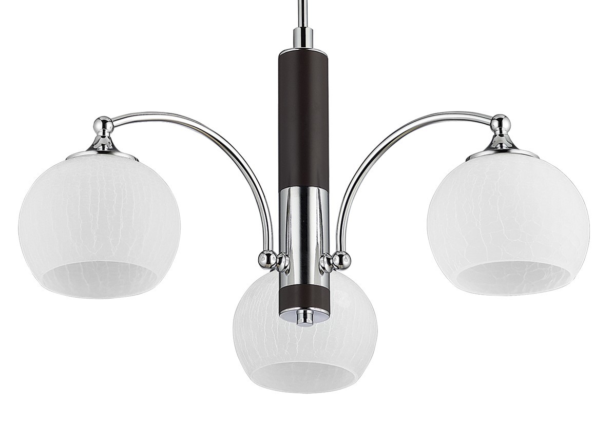 Lampa Sufitowa LARGO Srebrny Wenge Biały Szklane Klosze 3xE27